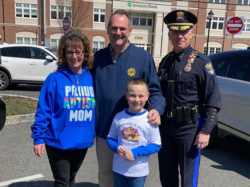 Family with police officers